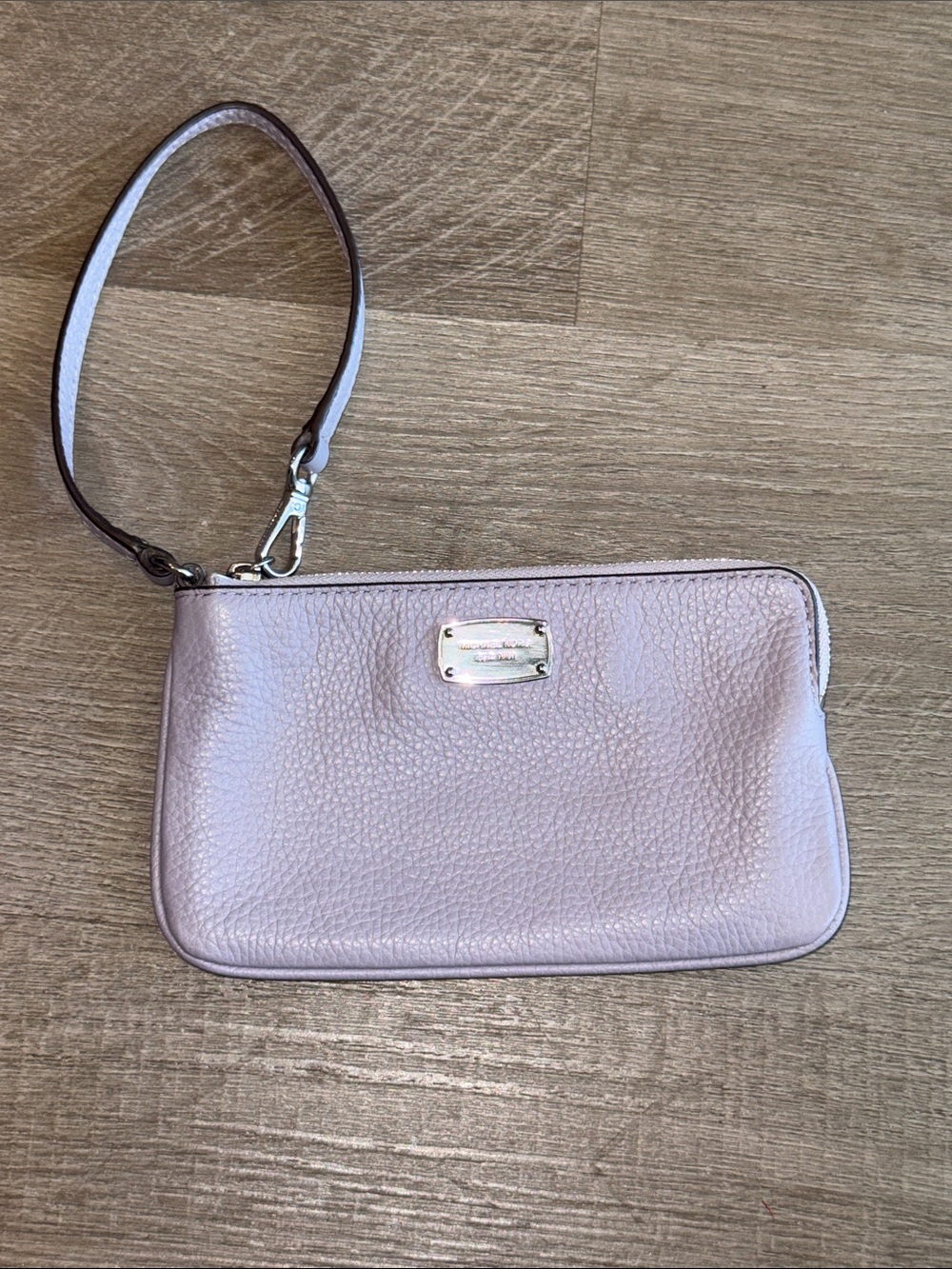 Michael Kors Pebbled Leather Wristlet Clutch in Light Lavender